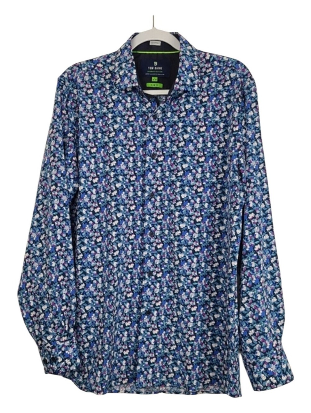 Tom Baine Performance Collection Slim Fit Button- Down Men's Large Vacation